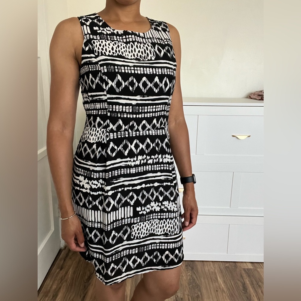 Black and White Patterned Dress